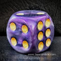 Solid Acrylic 40MM Jumbo DND Dice 6 Sided with Pips, Large Pearl and Moonstone Colored D6 Dice, Big Playing Dice Party Dice